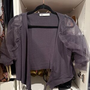 Zara Lavender Sheer Cardigan